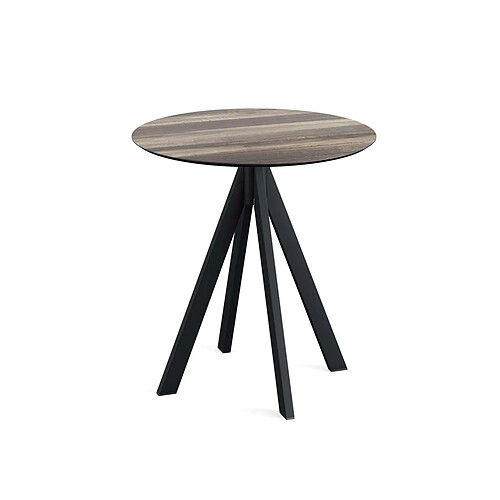 Materiel Chr Pro Table de bistrot Infinity avec piètement noir + plateau HPL Ø70 cm - Veba