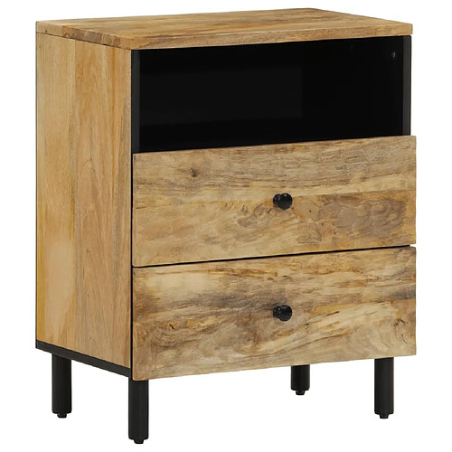 Maison Chic Table de chevet, Table de Nuit, Meuble de Rangement 50x33x60 cm bois de manguier massif