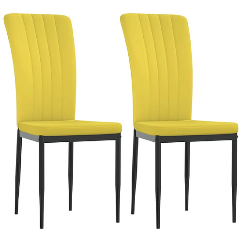 Maison Chic Lot de 2 Chaises à manger | Chaise de salle à manger cuisine Jaune moutarde Velours -GKD33148