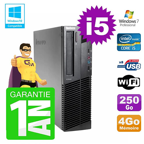 PC Lenovo M91p SFF Intel I5-2400 4Go Disque 250Go Graveur Wifi W7 · Occasion