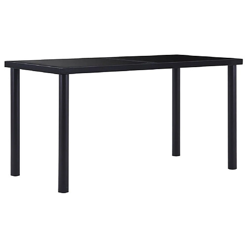 vidaXL Table à manger Noir 140x70x75 cm Verre trempé