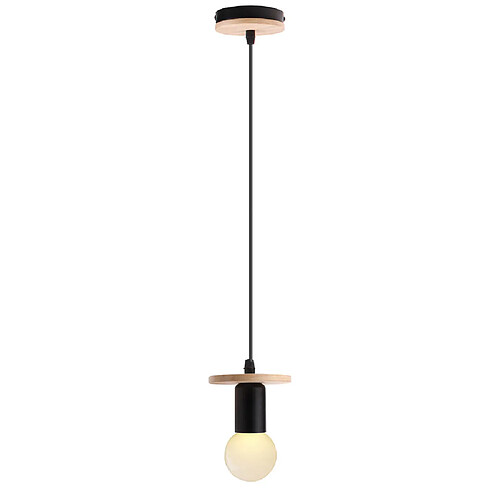 Stoex Lampe À Suspension Créative en Bois Suspension Luminaire Rétro Plafonnier Moderne Pour Café Club Bar Noir