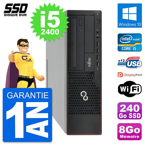 PC Fujitsu Esprimo E910 DT Intel Core i5-2400 RAM 8Go SSD 240Go Windows 10 Wifi · Occasion