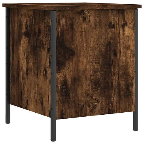 Maison Chic Banc de rangement | Meuble de rangement d'Entrée | Coffres d'Intérieur chêne fumé 40x42,5x50 cm bois d'ingénierie -MN55604