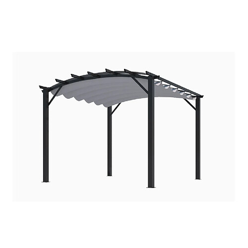 Pergola arche en acier 11.22 m² gris - per3433gn - HABRITA