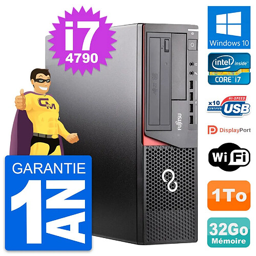 PC Fujitsu Esprimo E920 DT Intel i7-4790 RAM 32Go Disque 1To Windows 10 Wifi · Occasion