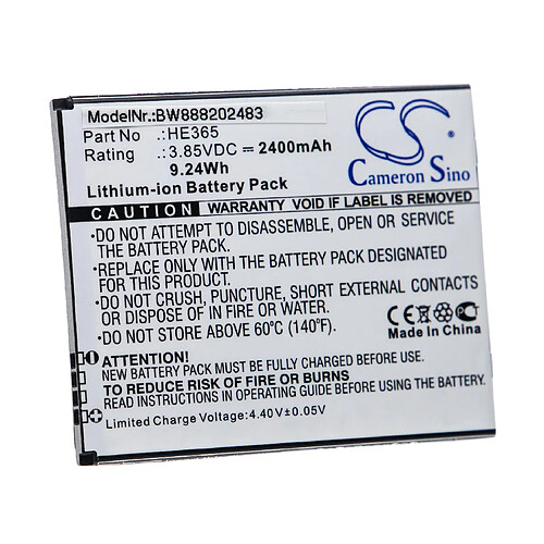 vhbw Batterie remplacement pour Nokia HE365 pour smartphone (2400mAh, 3,85V, Li-ion)