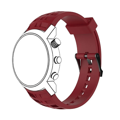 Wewoo Bracelet pour montre connectée Dragonne de remplacement en silicone SUUNTO Terra Vin rouge