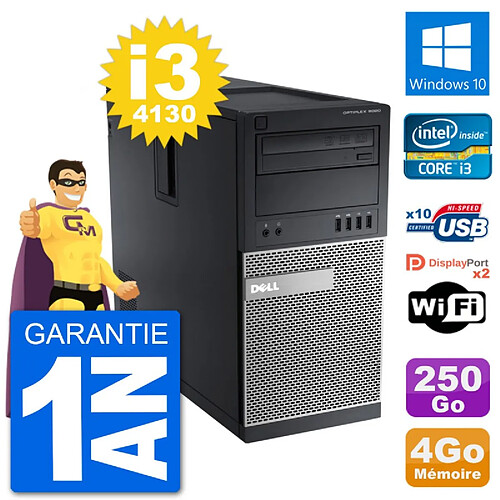 PC Tour Dell 9020 Intel Core i3-4130 RAM 4Go Disque Dur 250Go Windows 10 Wifi · Occasion