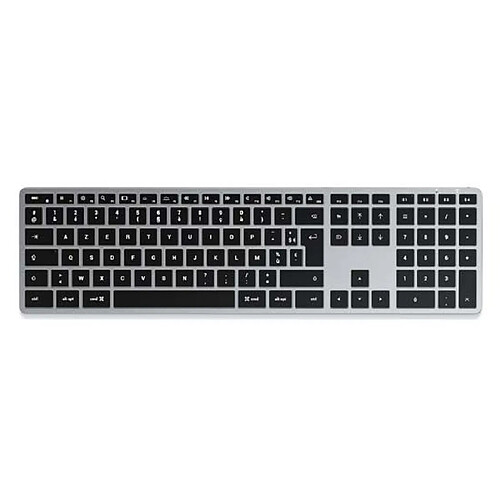 Satechi Clavier SLIM X3 Bluetooth USB-C AZERTY Rétroéclairé avec Pavé Numérique Gris