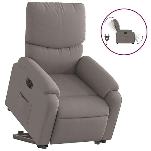 Maison Chic Fauteuil Relax pour salon, Fauteuil inclinable électrique taupe tissu -GKD71564