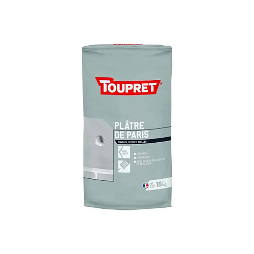 Plâtre de paris TOUPRET - Poudre - 15Kg - BCPLA15