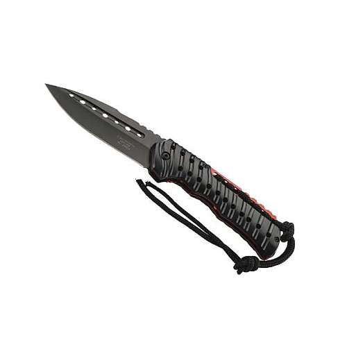 HERBERTZ - 208312 - COUTEAU HERBERTZ ABS NOIR/ROUGE 12CM INOX + CLIP