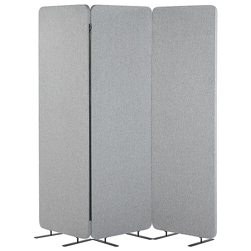 Beliani Cloison amovible de bureau 184 x 184 cm Gris clair STANDI