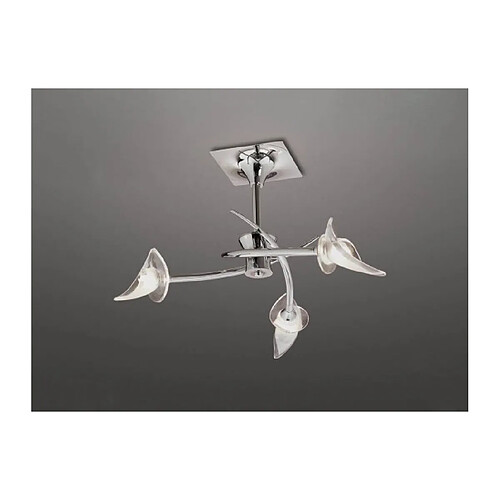 Luminaire Center Semi Plafonnier Flavia rond 3 Ampoules G9, chrome poli