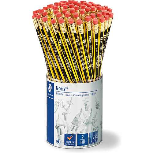 STAEDTLER Crayon de papier Noris avec gomme, pot de 72 ()