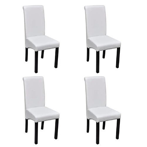 vidaXL Chaises à manger lot de 4 blanc similicuir