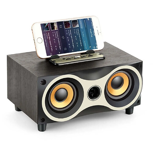 Wewoo Enceinte Bluetooth X6 Portable Haut-parleurs sans fil en bois Subwoofer Stero Radio FM Desktop