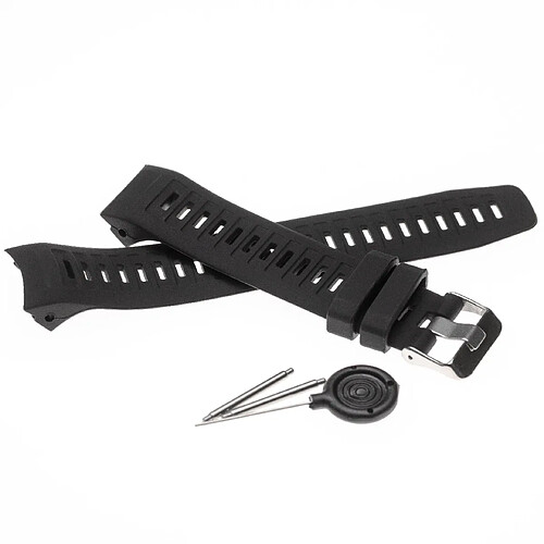 vhbw bracelet 12,7 + 9,7 cm compatible avec Garmin Instinct montre connectée - silicone noir