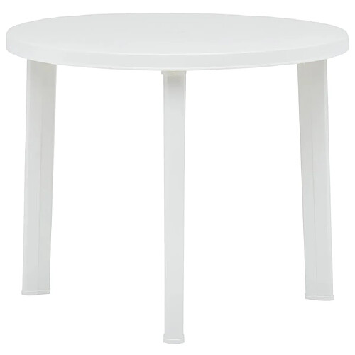 vidaXL Table de jardin Blanc 89 cm Plastique