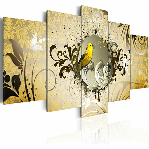 Paris Prix Tableau Imprimé Yellow Bird Singing 50 x 100 cm