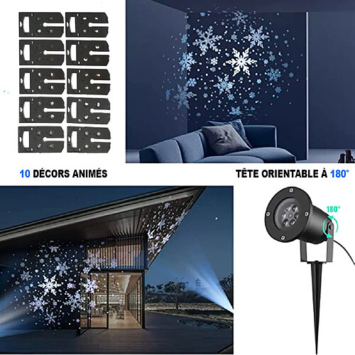 Sampa Helios Projecteur LED de noel 10 décors lampe de projection étanche extérieur et intérieur