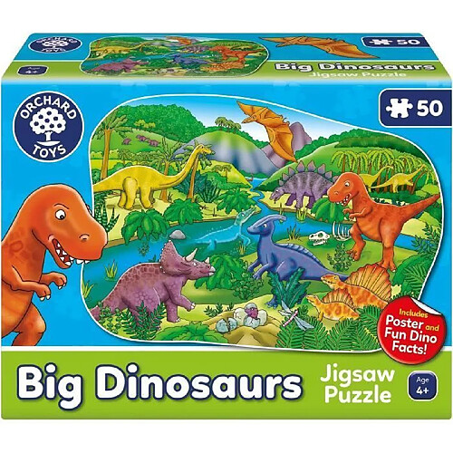 No Name Puzzle Les dinosaures - ORCHARD - 50 pieces - Développe la coordination et les compétences observationnelles