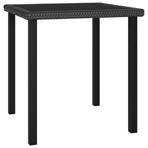 vidaXL Table à dîner de jardin Noir 70x70x73 cm Résine tressée