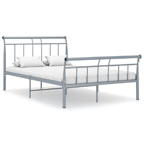 Maison Chic Lit adulte - Lit simple Cadre de lit,Structure du lit Contemporain Gris Métal 120x200 cm -MN34542