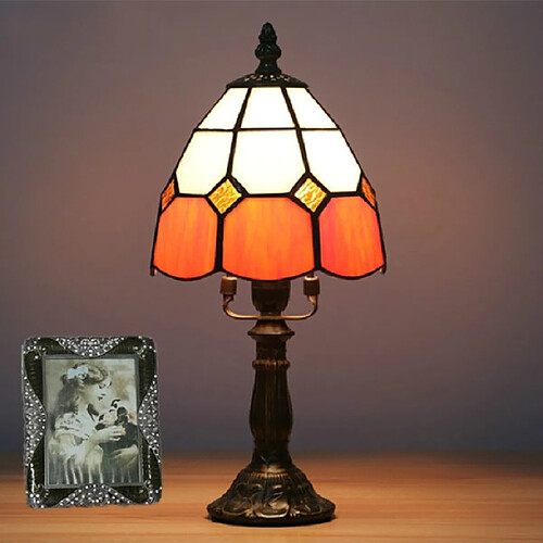 Wewoo Lampe Chambre à coucher en verre d'église d'époque lSalle de salon bar café décoration petite de tableStyle Base alliage orange