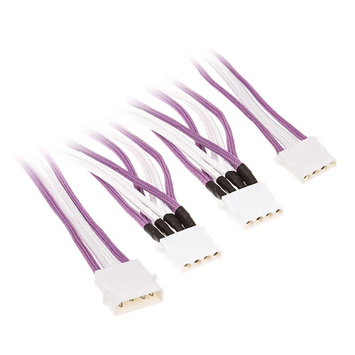 BitFenix Molex zu 3x Molex Adapter 55 cm - sleeved violett/weis/