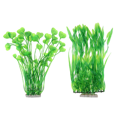 2 Pack Plante Artificielle Aquarium Herbe Réaliste Décoration pour Aquariophilie Réservoir De Poisson