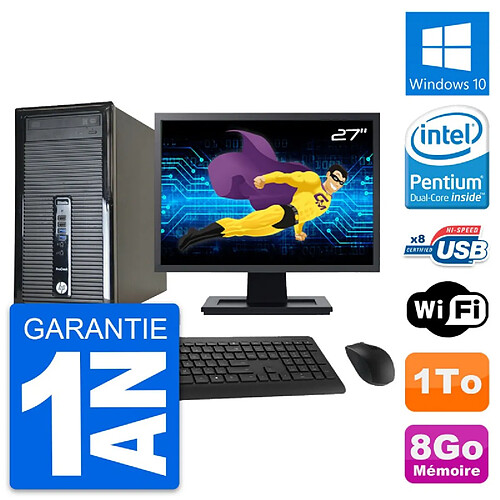 PC Tour HP 400 G1 Ecran 27" Intel G3220 RAM 8Go Disque Dur 1To Windows 10 Wifi · Occasion