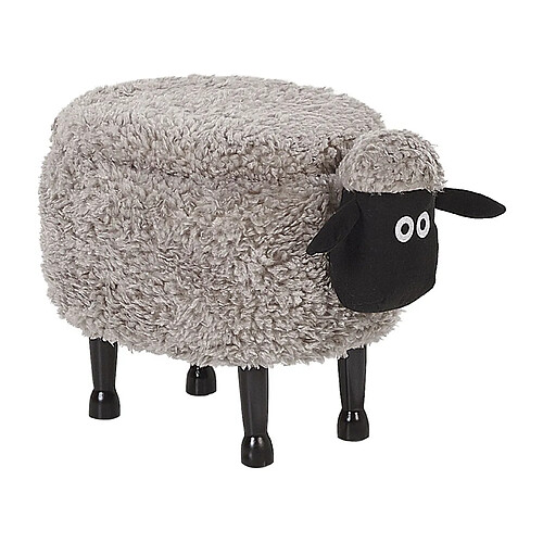 Beliani Tabouret enfant en tissu gris SHEEP