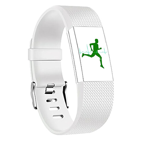 Wewoo Bracelet pour montre connectée Dragonne sport réglable à motif carré FITBIT Charge 2 Blanc