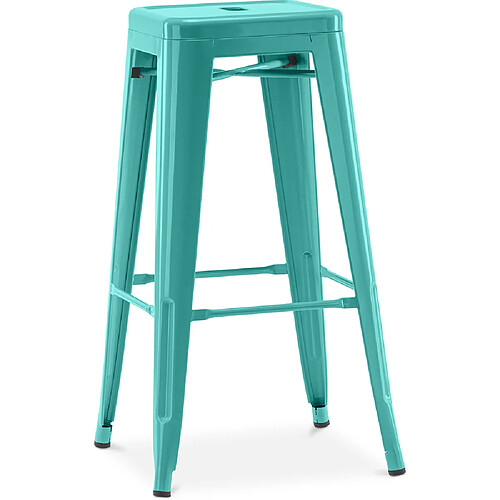 ICONIK INTERIOR Tabouret de bar - Design industriel - 76cm - Stylix Vert pastel