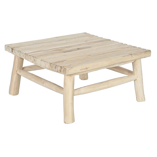 Pegane Table basse, table de salon en bois de teck coloris naturel - longueur 80 x profondeur 80 x Hauteur 40 cm