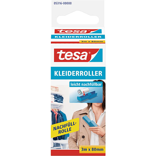 tesa Recharge pour rouleau anti-peluches, 3 m x 80 mm ()