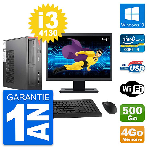 PC Fujitsu E520 DT Ecran 19" Intel i3-4130 RAM 4Go Disque 500Go Windows 10 Wifi · Occasion