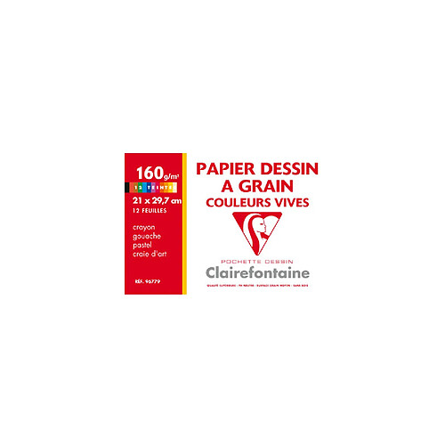 Clairefontaine Papier dessin 'à Grain' couleur, 210 x 297 mm ()