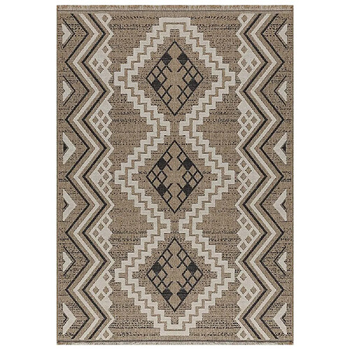 Jardindeco Tapis intérieur extérieur aspect jute noire Tijuana 9054 90 x 67 cm.