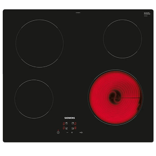 Table de cuisson vitrocéramique 60cm 4 feux 6600w noir - ET61RBEB8E - SIEMENS