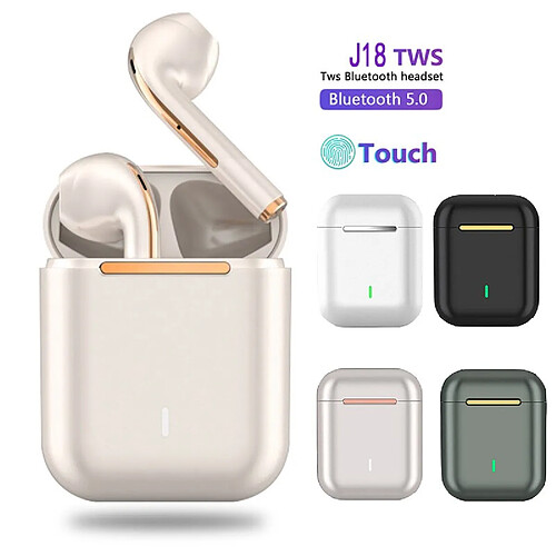 GUPBOO Écouteurs J18 TWS avec micro et Bluetooth