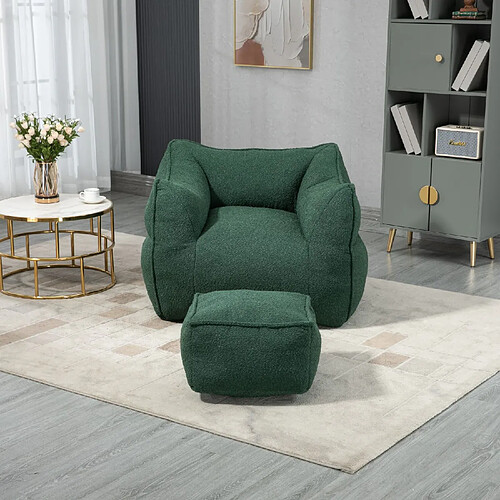 KOMHTOM Fauteuil double confortable, canapé d'intérieur super doux et paresseux, fauteuil moderne avec accoudoirs, vert