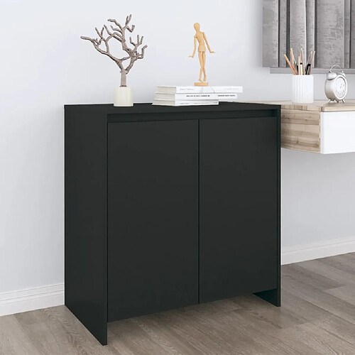 vidaXL Buffet Noir 70x41x75 cm Bois d'ingénierie