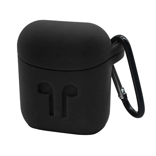 Wewoo Etui Casque / Ecouteurs noir pour Apple AirPods Portable Sans Fil Bluetooth Écouteurs Silicone Boîte De Protection iPhone Anti-perdus Dropproof Sac De Rangement avec Crochet