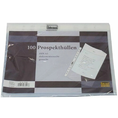 Idena Pochette plastique A5 Texturé/55 microns Lot de 100 (Import Allemagne)