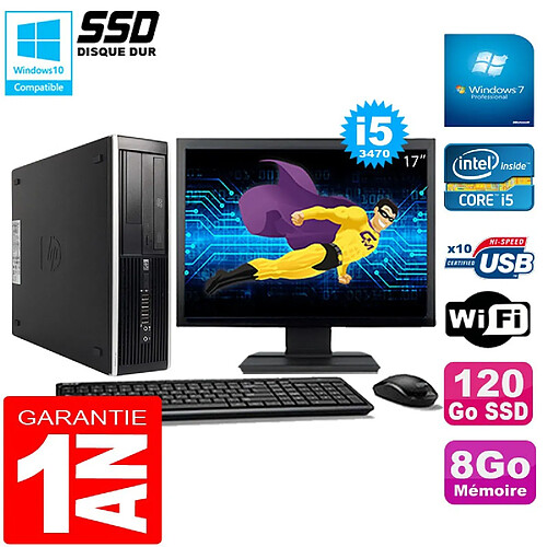 PC HP Compaq Pro 6300 SFF I5-3470 8Go 120Go SSD Graveur DVD Wifi W7 Ecran 17" · Occasion