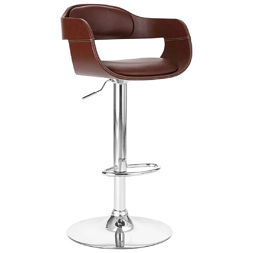 vidaXL Tabouret de bar Marron Similicuir