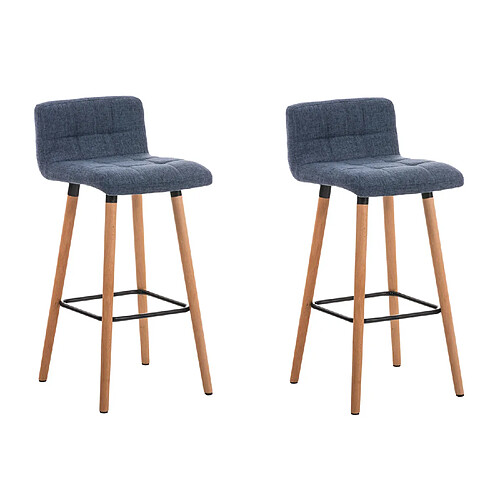 Non Lot de 2 tabourets de bar Lincoln tissu naturel